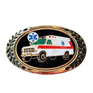 Vintage EMT Belt Buckle Heritage Brass Ambulance Emergency Medical Services USA